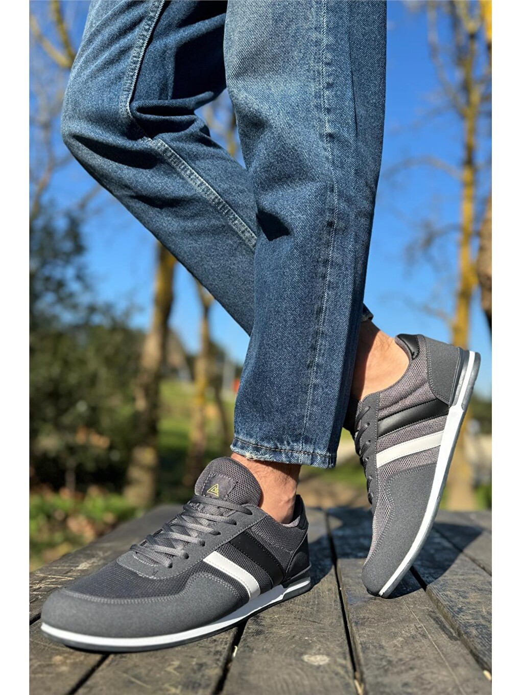 Gri Unisex Airfile İnce Taban Spor Ayakkabı Füme-siyah-14