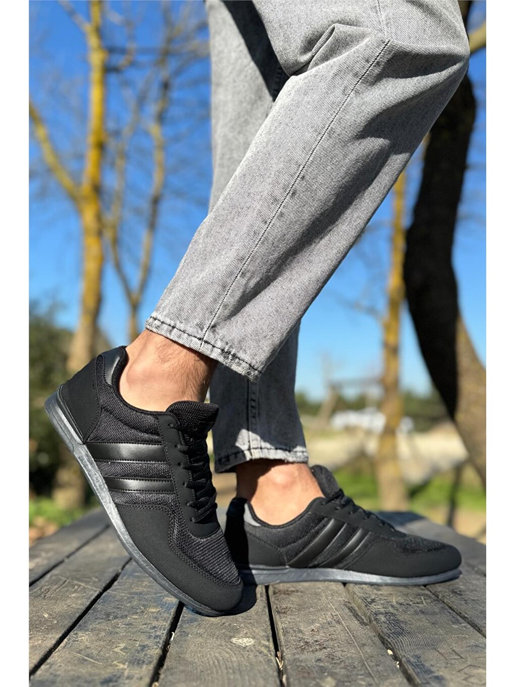 Unisex Airfile İnce Taban Spor Ayakkabı Siyah-17