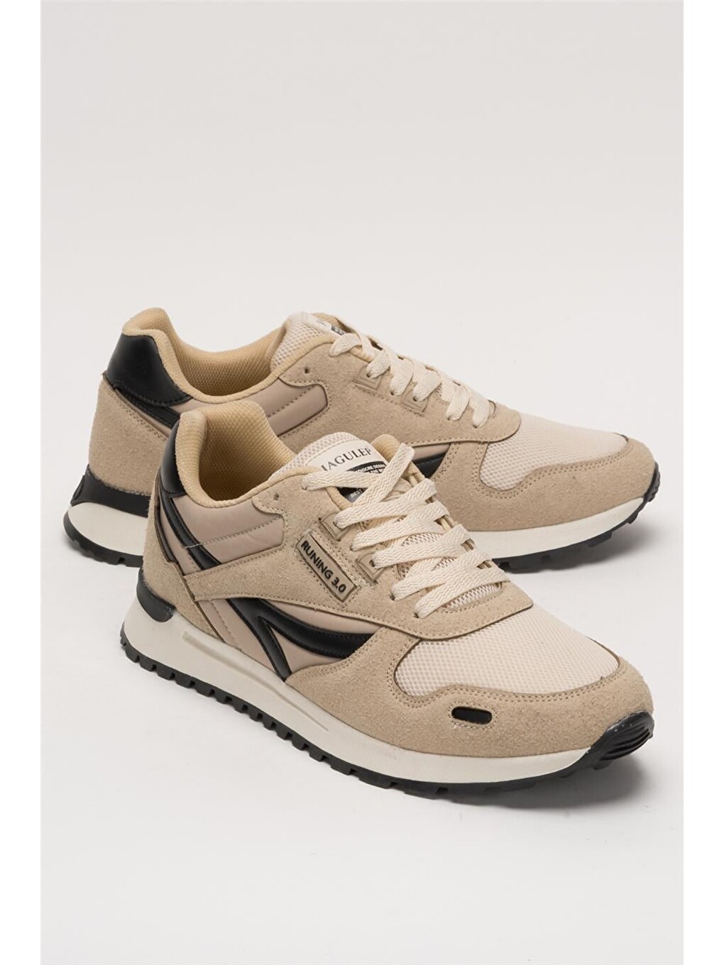 Erkek Ortopedik Günlük Yürüyüş Koşu Sneaker Spor Ayakkabı Bej-1
