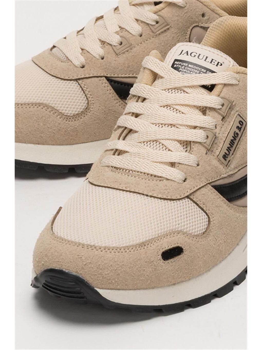 Erkek Ortopedik Günlük Yürüyüş Koşu Sneaker Spor Ayakkabı Bej-4