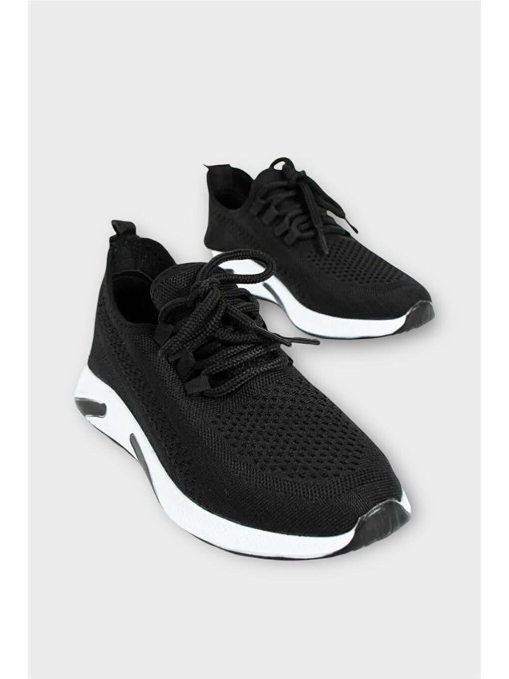 Unisex Yazlık Triko Spor Ayakkabı Siyah - Beyaz-8