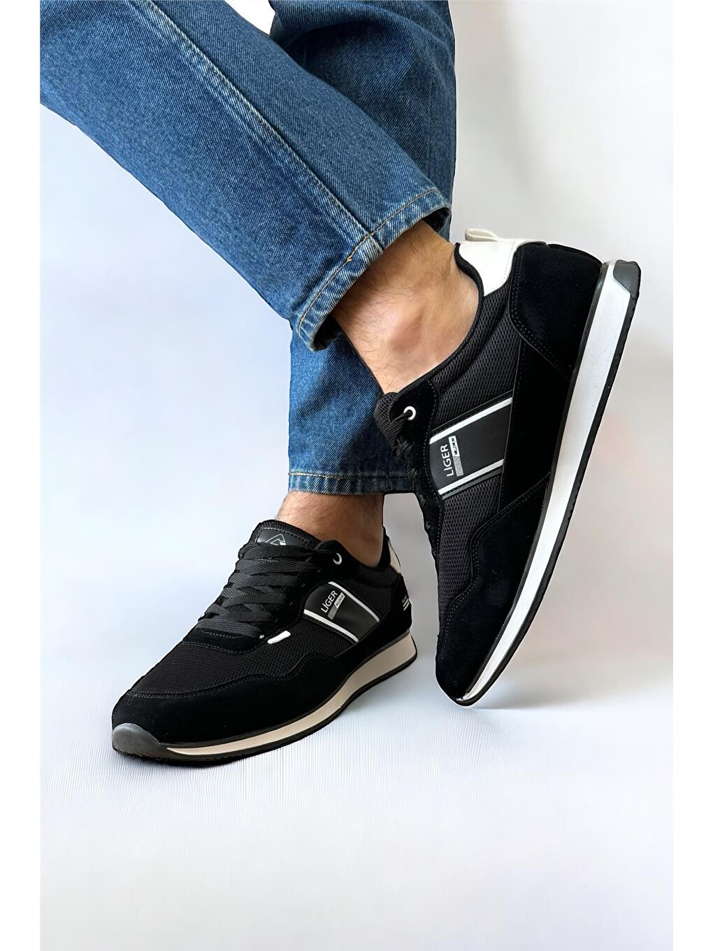 Erkek Günlük Sneaker Spor Ayakkabı Siyah - Beyaz-13