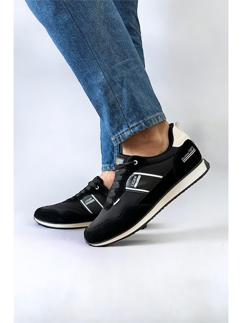 Erkek Günlük Sneaker Spor Ayakkabı Siyah - Beyaz-15