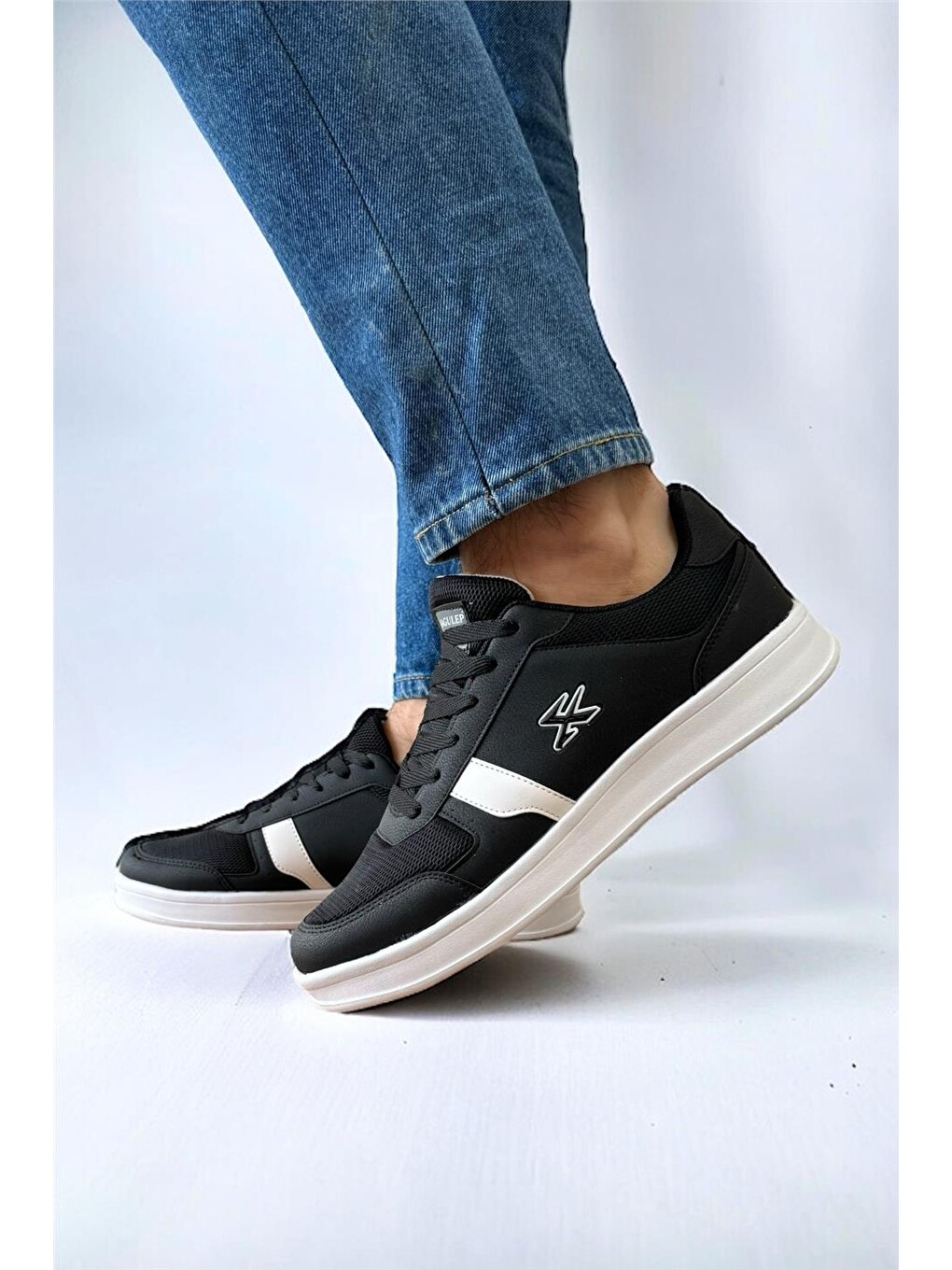 Erkek Günlük Sneaker Rahat Spor Ayakkabı Siyah Beyaz-22