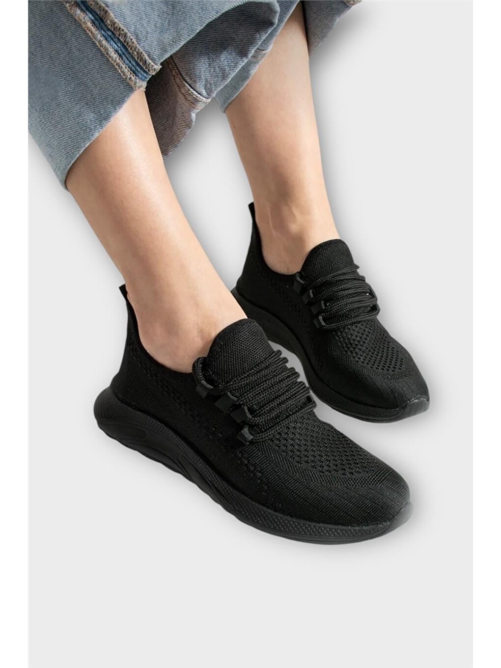 Unisex Yazlık Triko Spor Ayakkabı Siyah-5