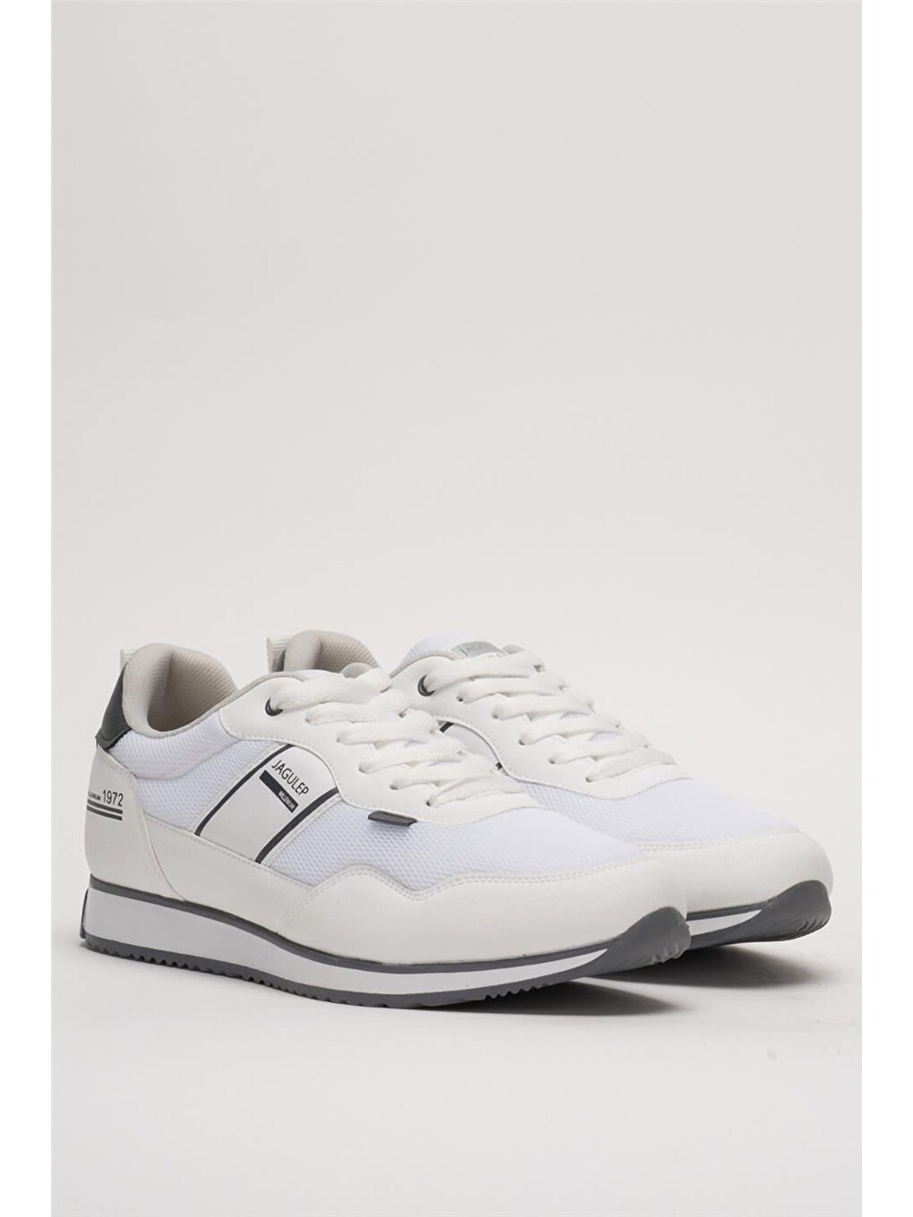 Erkek Günlük Sneaker Spor Ayakkabı Beyaz - Füme-4