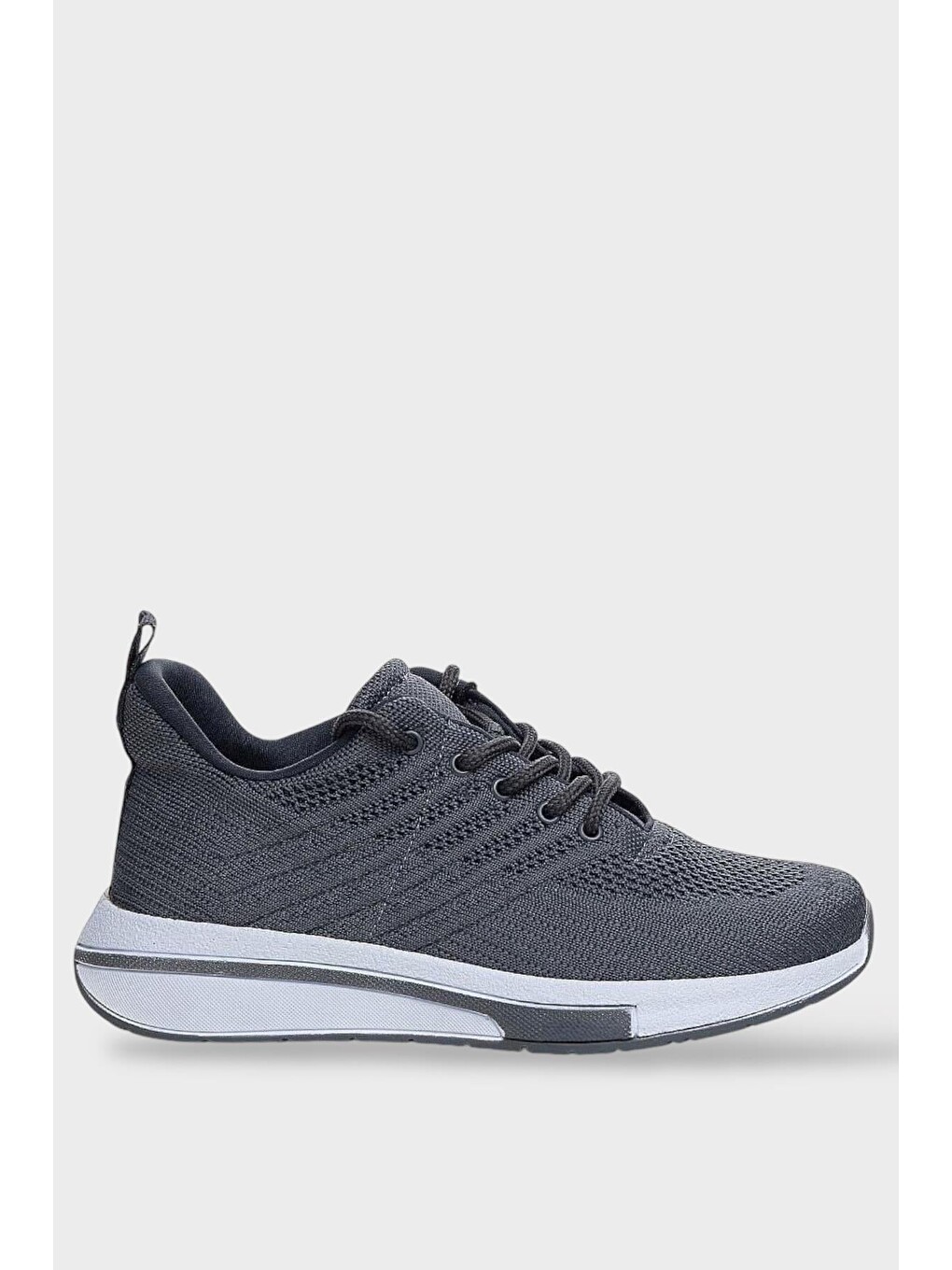 Gri Unisex Yazlık Triko Spor Ayakkabı Füme - Beyaz