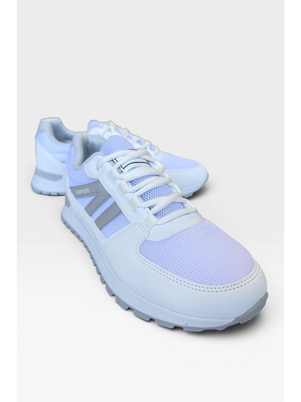 Erkek Ortopedik Airfile Günlük Yürüyüş Koşu Sneaker Spor Ayakkabı Beyaz-3