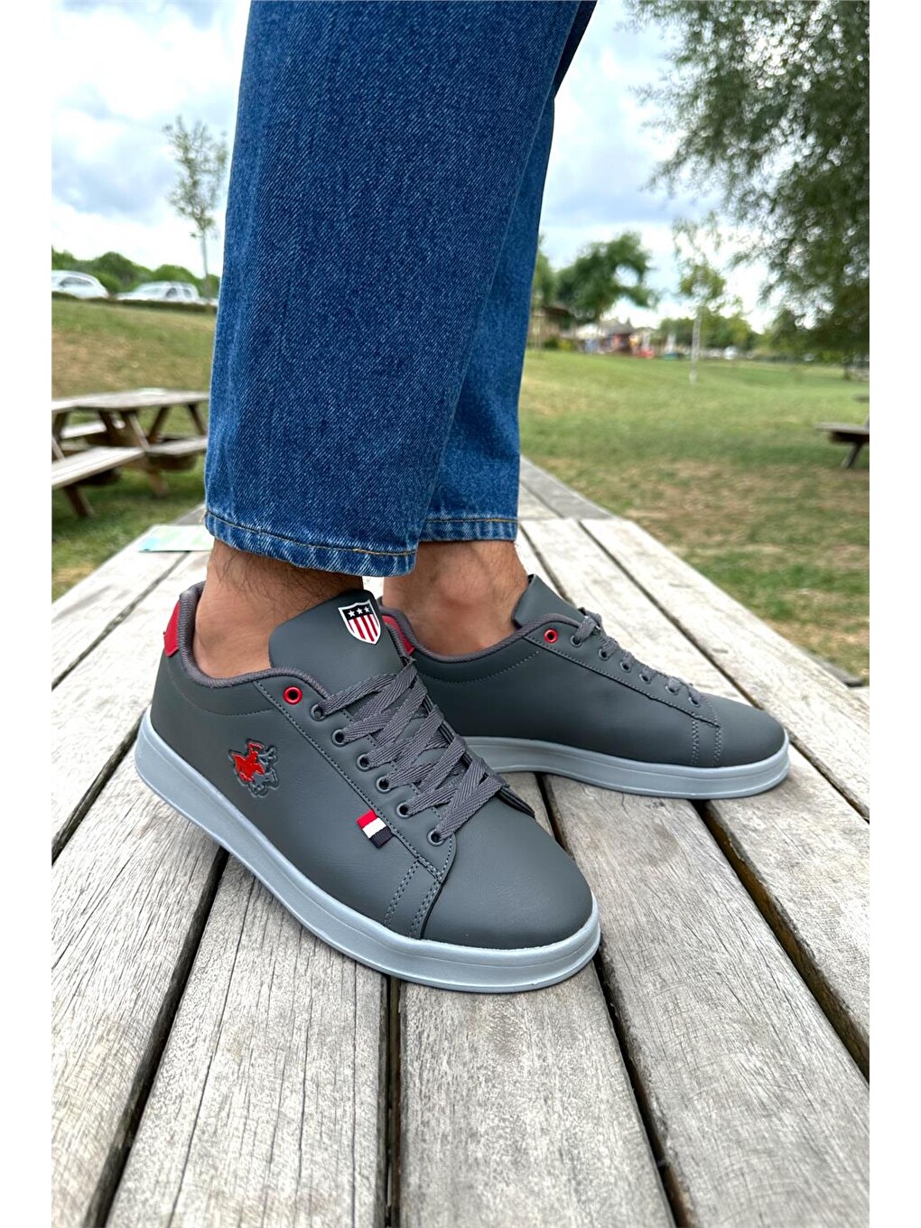 Gri Unisex Sneakers Günlük Spor Ayakkabı Füme-12