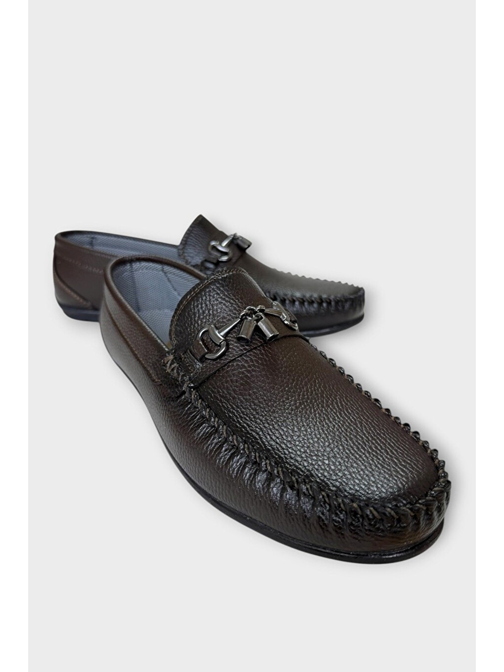 Demir Toka Detaylı Erkek Loafer Ayakkabı Kahverengi-2