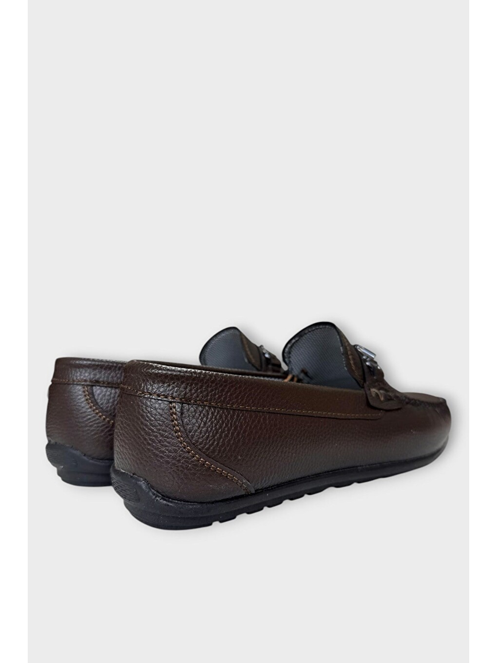 Demir Toka Detaylı Erkek Loafer Ayakkabı Kahverengi-5