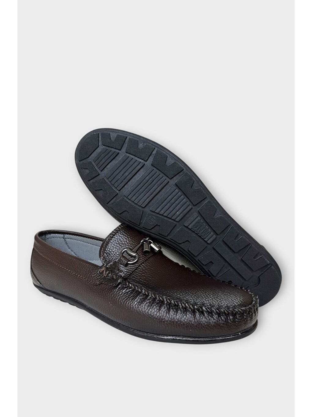 Demir Toka Detaylı Erkek Loafer Ayakkabı Kahverengi-7