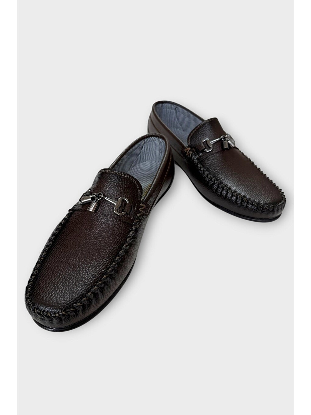 Demir Toka Detaylı Erkek Loafer Ayakkabı Kahverengi-4