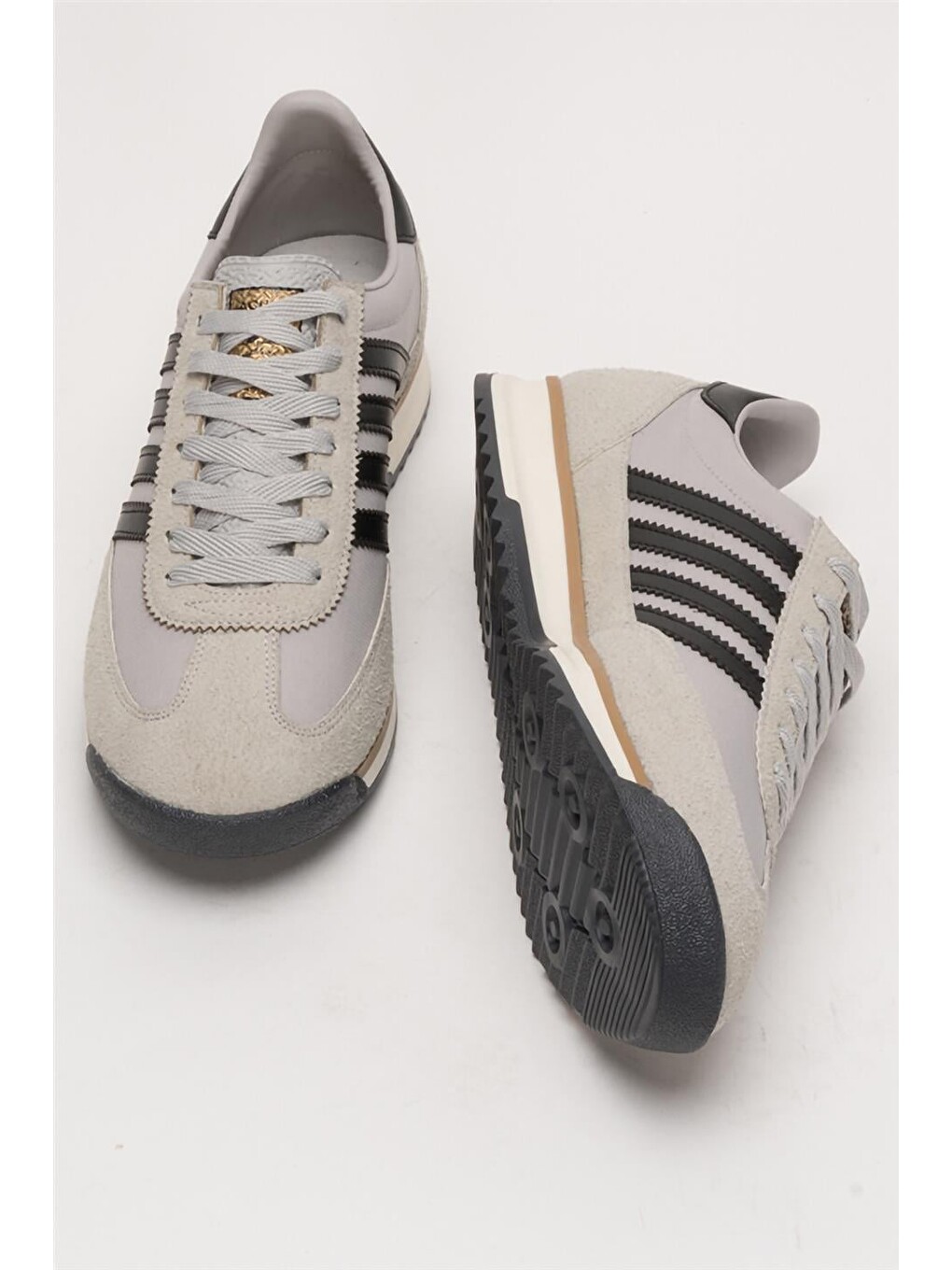 Gri Erkek Günlük Rahat Taban Yumuşak Hafif Sneaker Bağcıklı Spor Ayakkabı Buz - Siyah-6