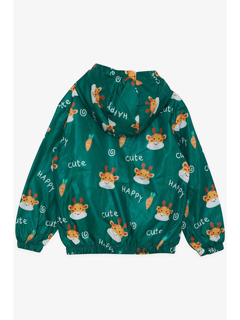 Erkek Çocuk Yağmurluk Sevimli Zürafa Desenli Yeşil (1-6 Yaş)-2