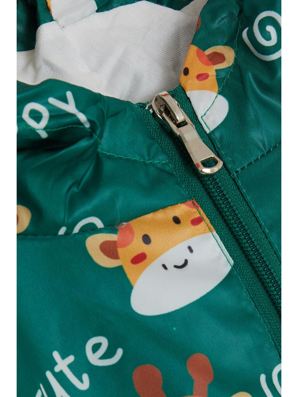 Erkek Çocuk Yağmurluk Sevimli Zürafa Desenli Yeşil (1-6 Yaş)-3