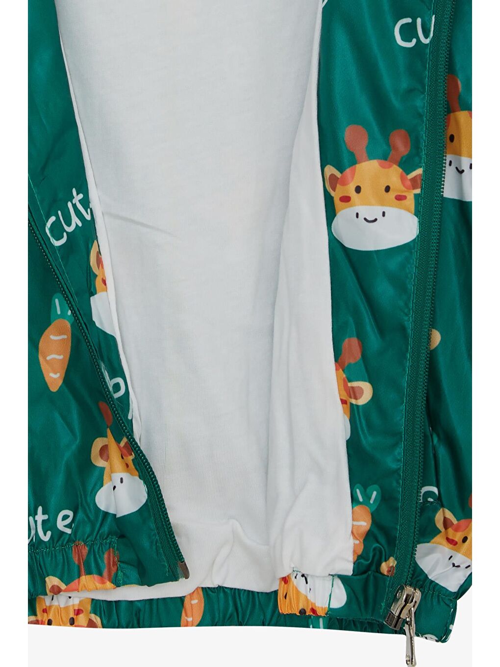 Erkek Çocuk Yağmurluk Sevimli Zürafa Desenli Yeşil (1-6 Yaş)-4