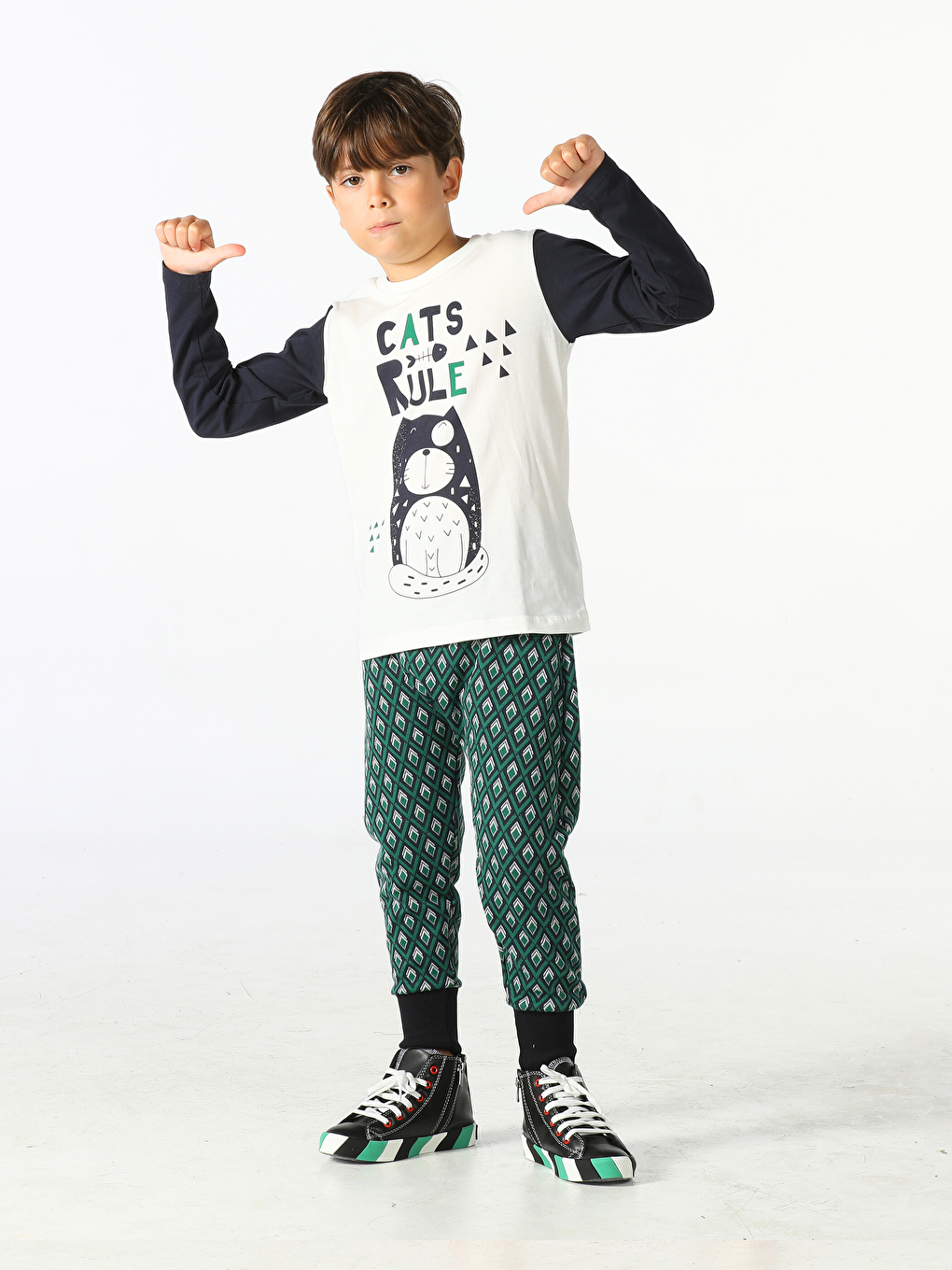 İndigo Cats Rule Erkek Çocuk Pantolon + Tişört Takım-2