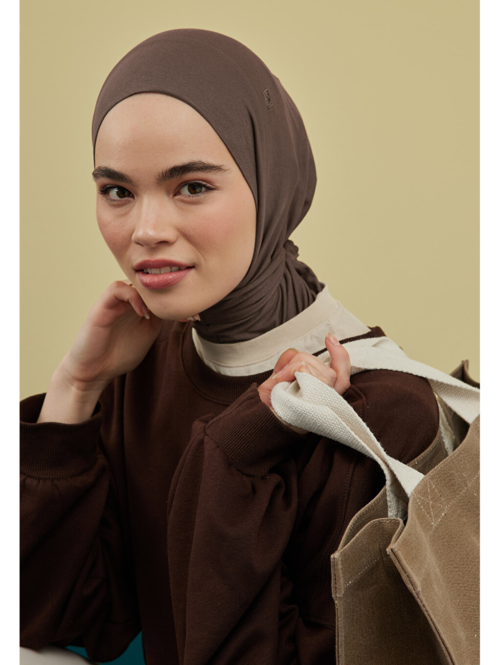 Kahverengi Athletic Hijab Acı Kahve-3