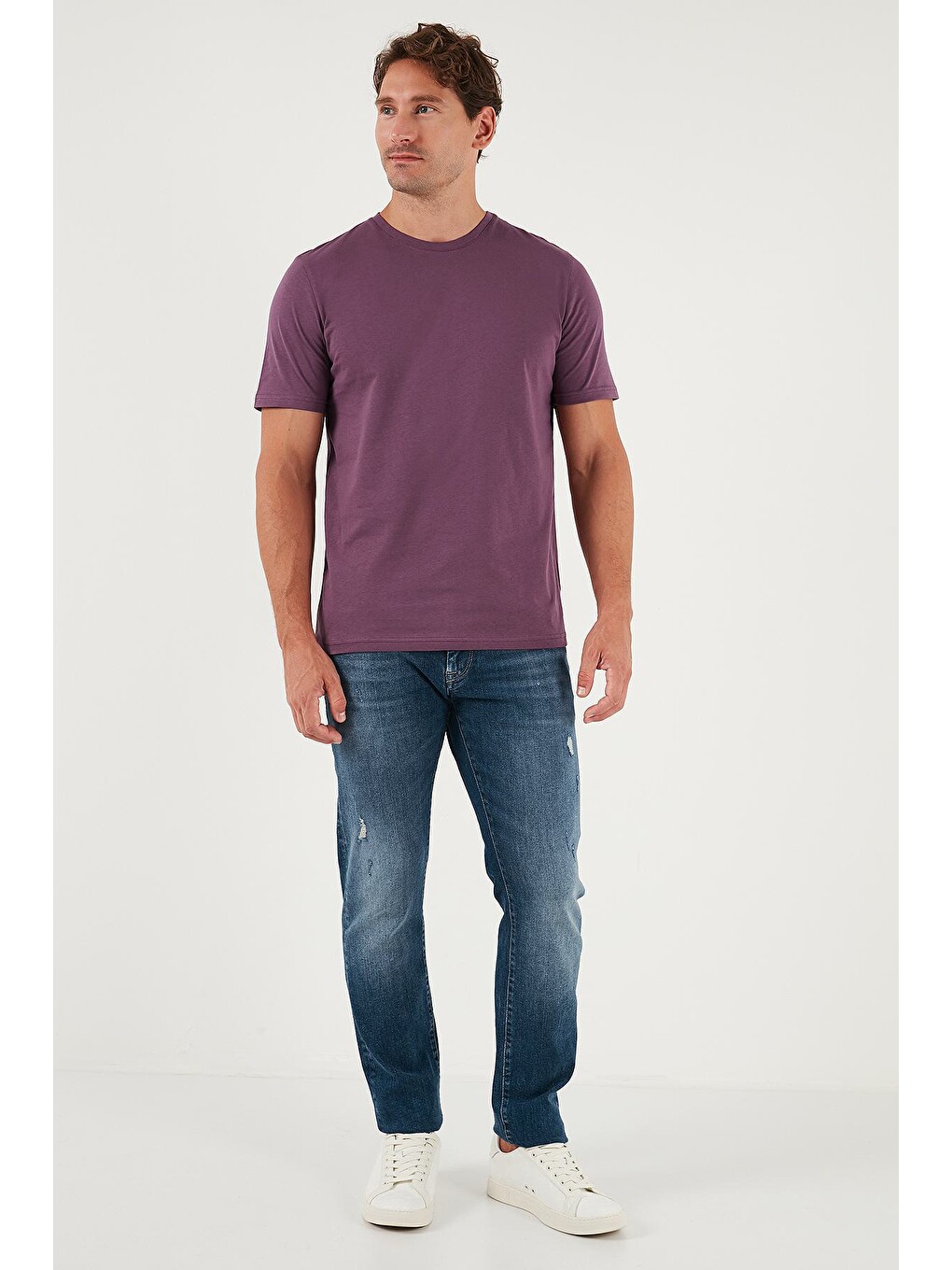 Gri Pamuklu Regular Fit Bisiklet Yaka 5'li Paket T Shirt 59020204s5-1