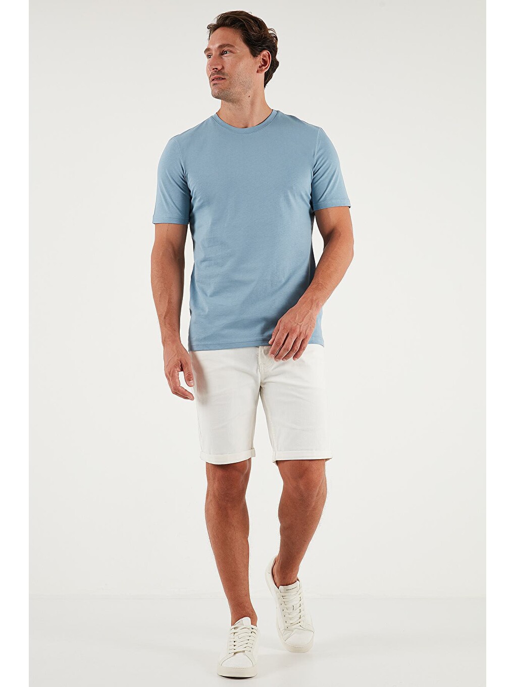 Gri Pamuklu Regular Fit Bisiklet Yaka 5'li Paket T Shirt 59020204s5-4