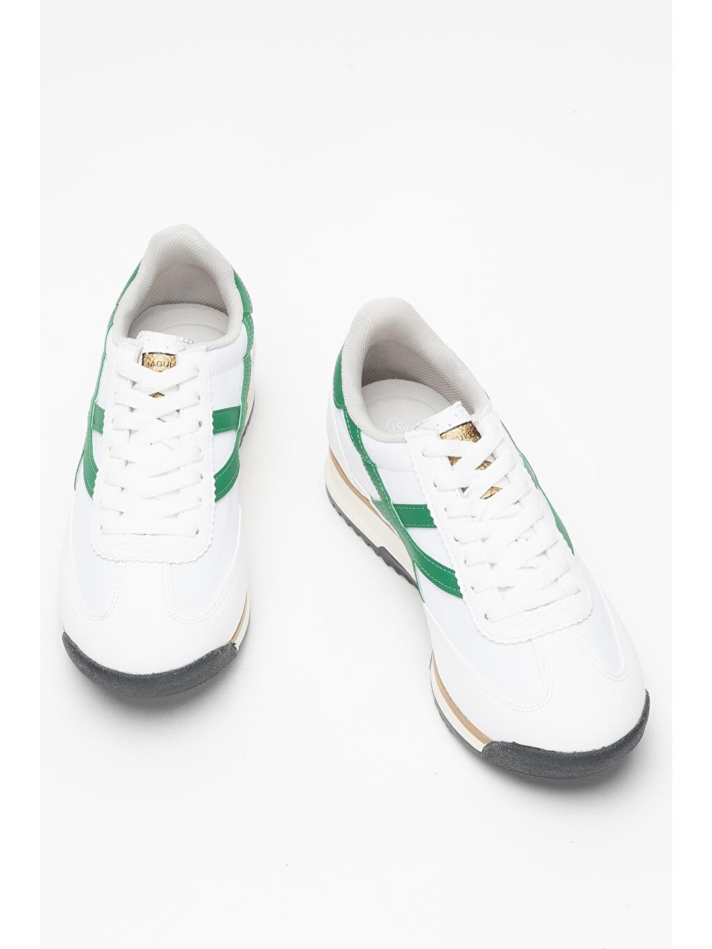 Kadın Denye Kumaş Günlük Spor Ayakkabı Beyaz - Yeşil-11