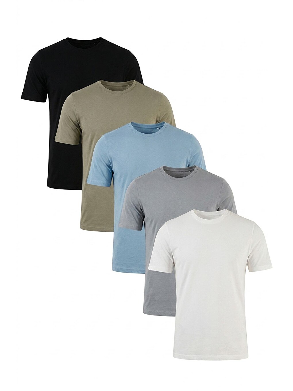 Siyah Pamuklu Regular Fit Bisiklet Yaka 5'li Paket T Shirt 59020204s5
