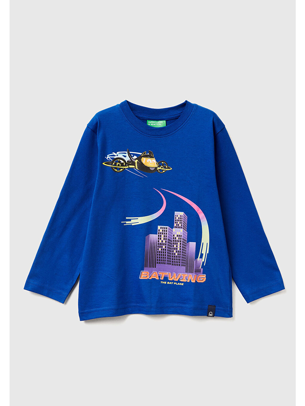 Erkek Çocuk Saks Mavisi Önü Ve Arkası Çok Renkli Batwheels Baskılı Logo Etiketli Jarse T-shirt
