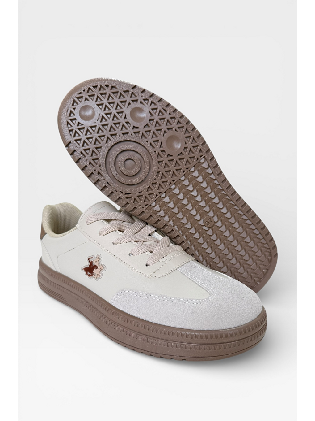 Unisex Rahat Hafif Termo Taban Kadın Sneaker Ayakkabı Bej-6