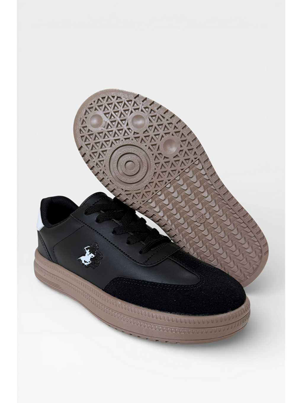 Unisex Rahat Hafif Termo Taban Kadın Sneaker Ayakkabı Siyah - Beyaz-4