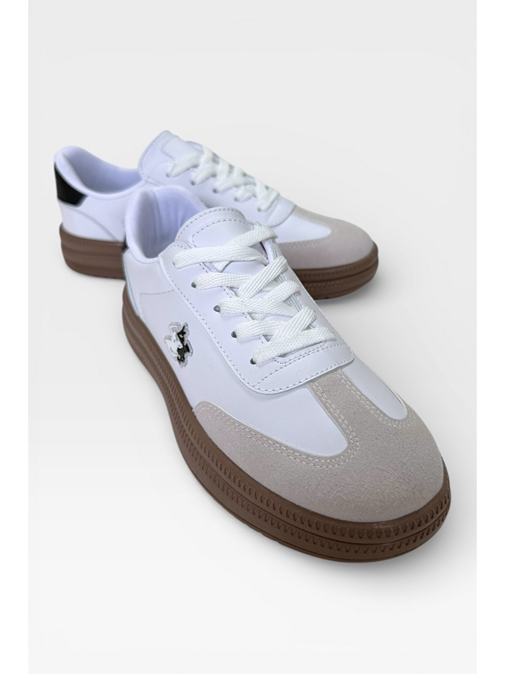 Unisex Rahat Hafif Termo Taban Kadın Sneaker Ayakkabı Beyaz Siyah-1