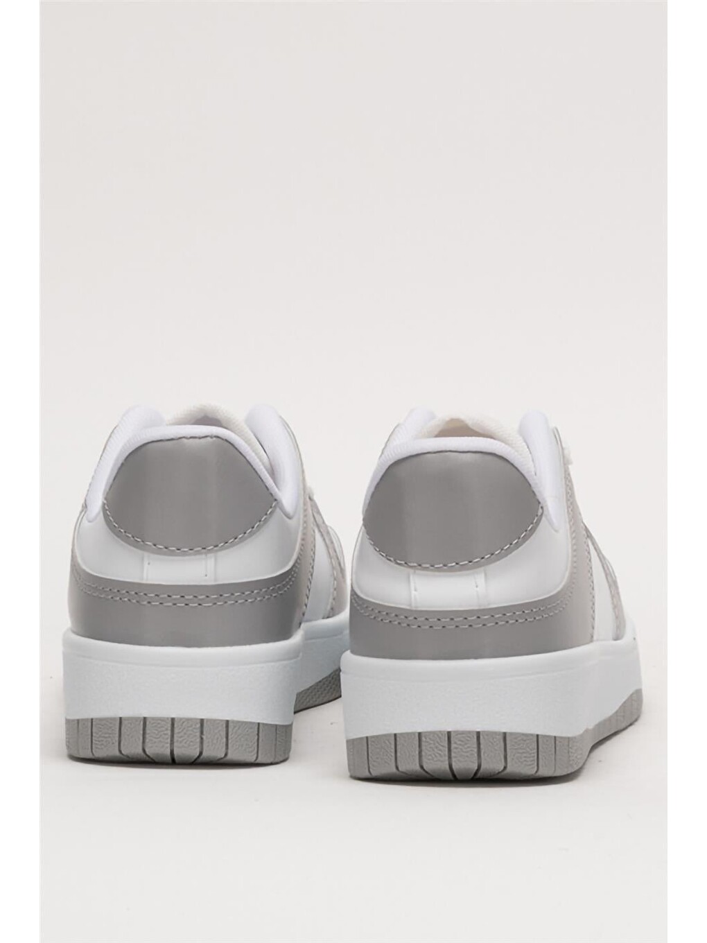 Unisex Bağcıklı Spor Sneaker Ayakkabı Beyaz - Gri-8