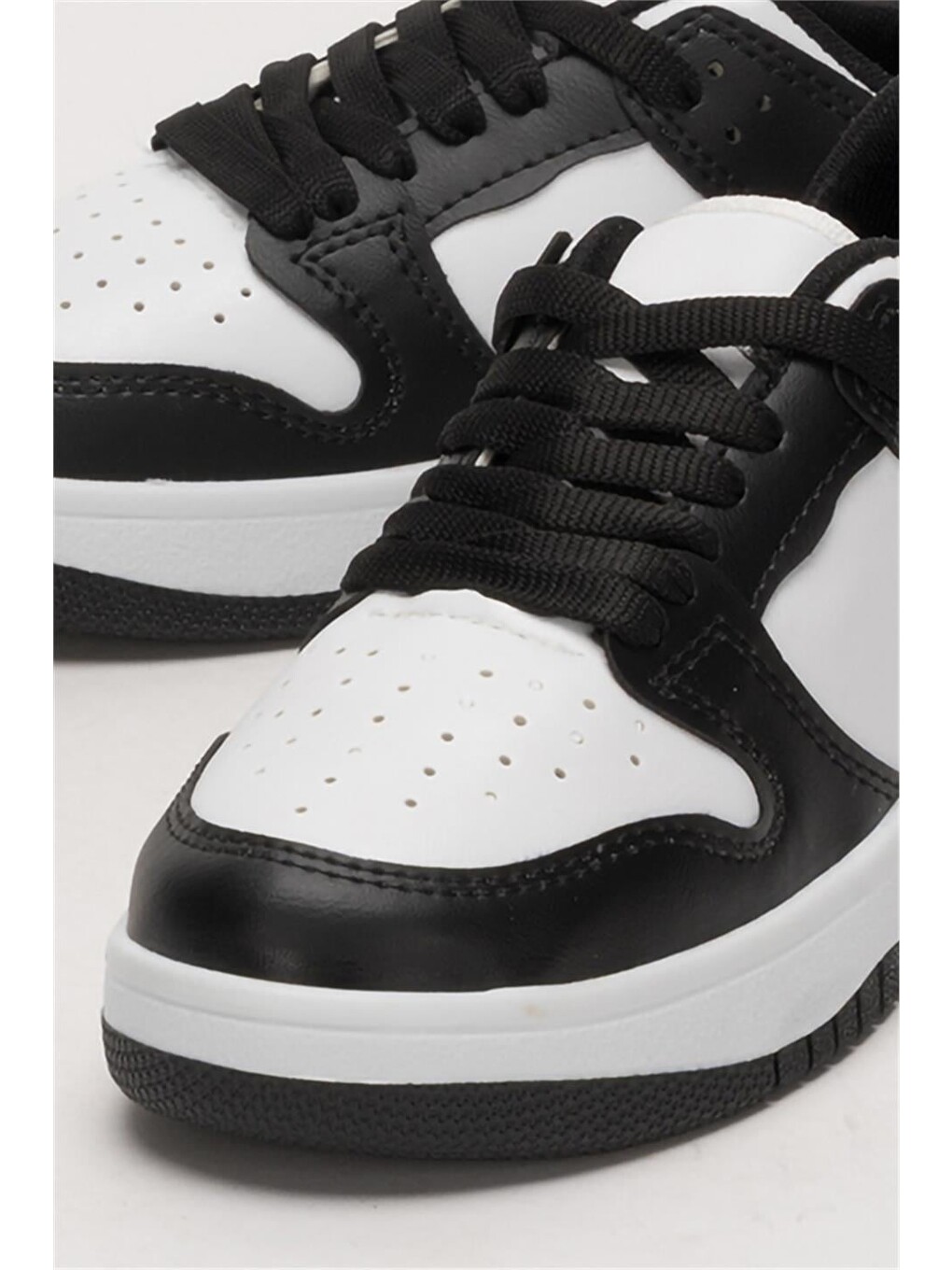 Unisex Bağcıklı Spor Sneaker Ayakkabı Beyaz - Siyah-8