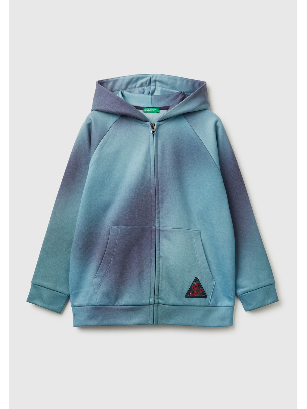 Erkek Çocuk Mavi-siyah Gölge Efektli Kişiselleştirilmiş Etiketli Sweatshirt
