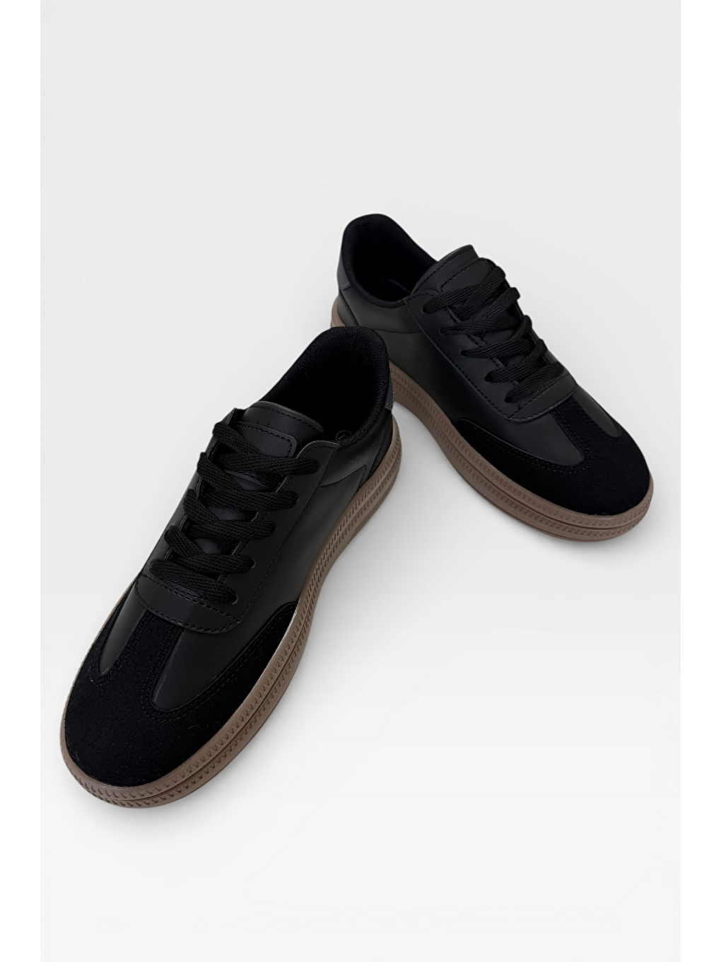 Unisex Rahat Hafif Termo Taban Kadın Sneaker Ayakkabı Siyah-4