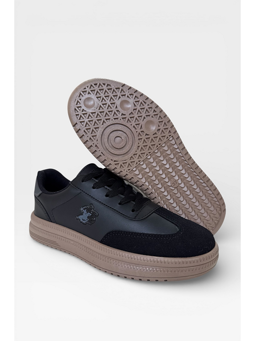 Unisex Rahat Hafif Termo Taban Kadın Sneaker Ayakkabı Siyah-7