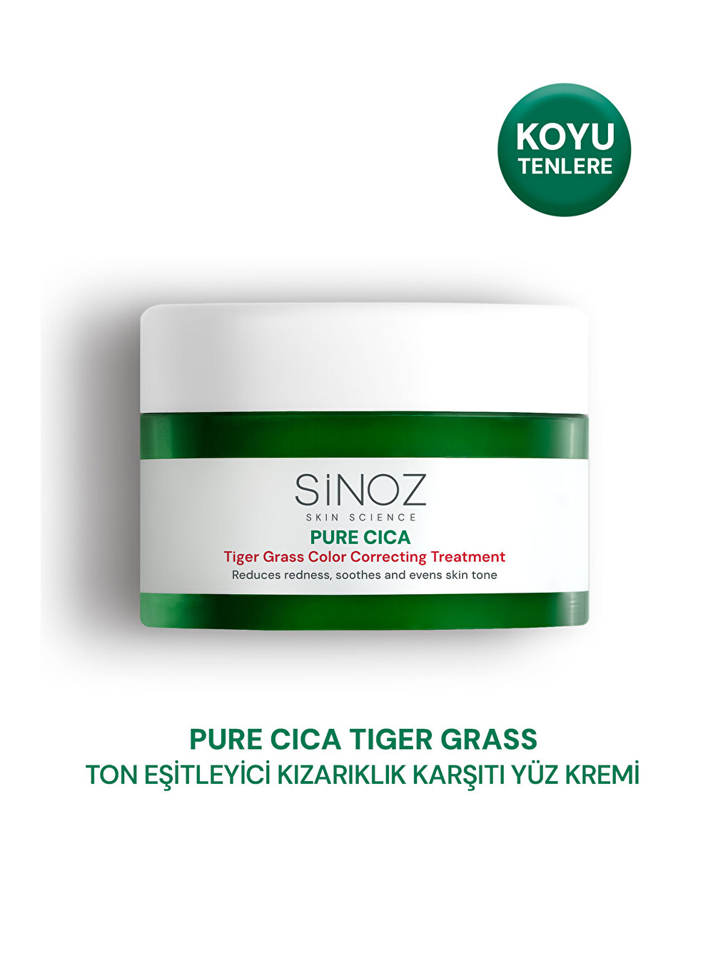 Pure Cica Tiger Grass Ton Eşitleyici Yoğun Onarıcı Yatıştırıcı Kızarıklık Karşıtı Yüz Kremi 15 Ml