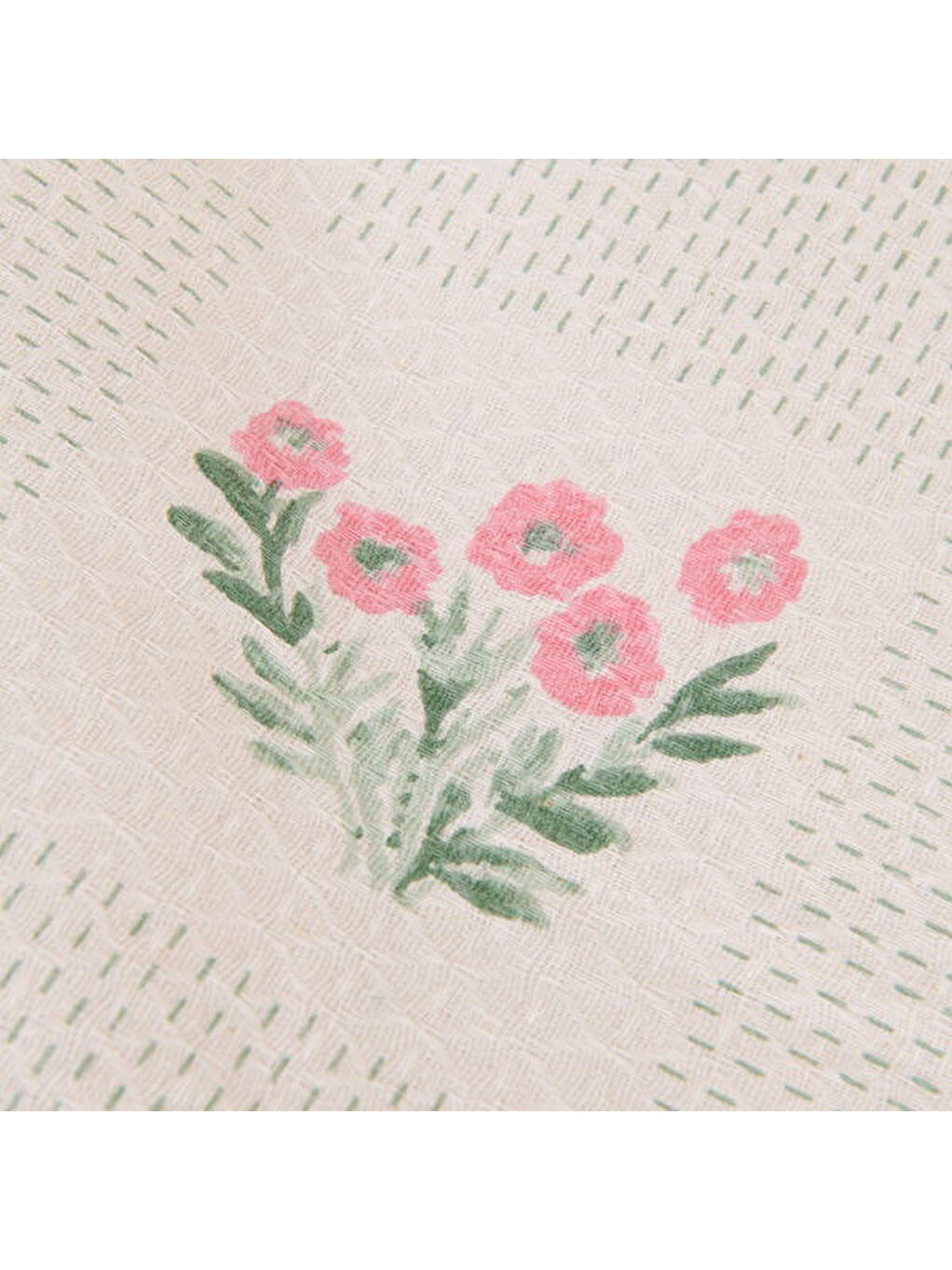 Soft Folky Çift Kişilik Pike Takımı - Beyaz / Pembe-3