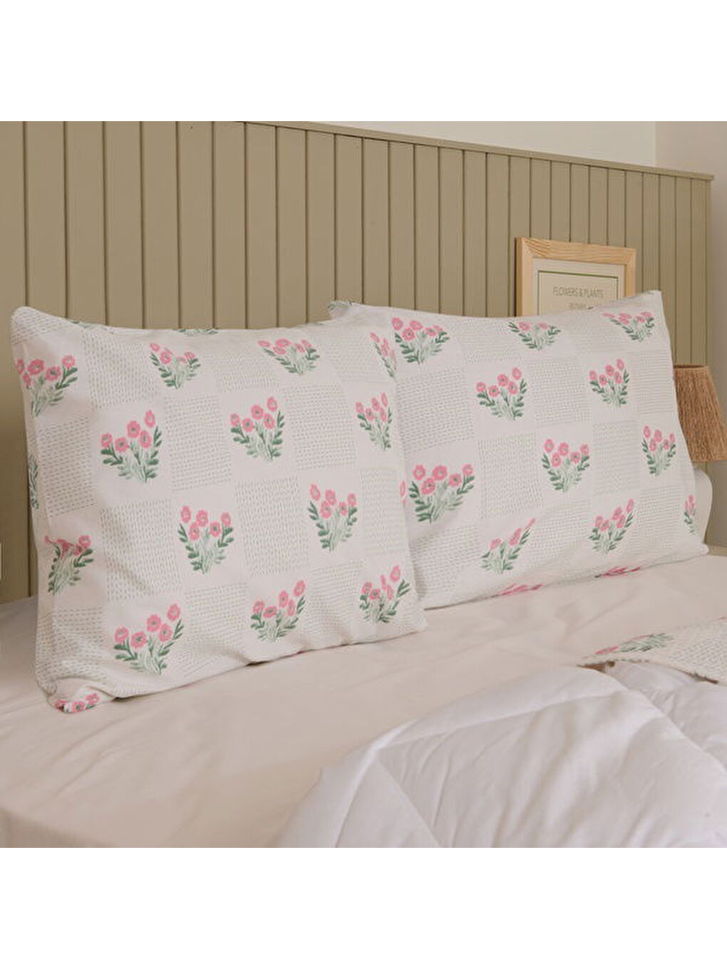 Soft Folky Çift Kişilik Pike Takımı - Beyaz / Pembe-4