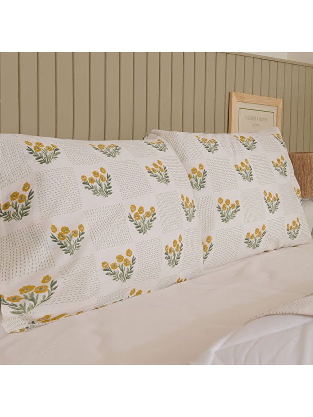 Soft Folky Çift Kişilik Pike Takımı - Beyaz / Sarı-3