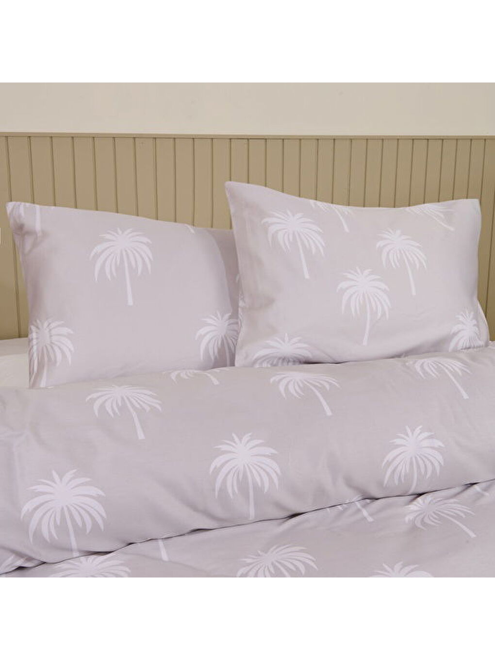 Soft Palmia Çift Kişilik Nevresim Takımı - Bej-4