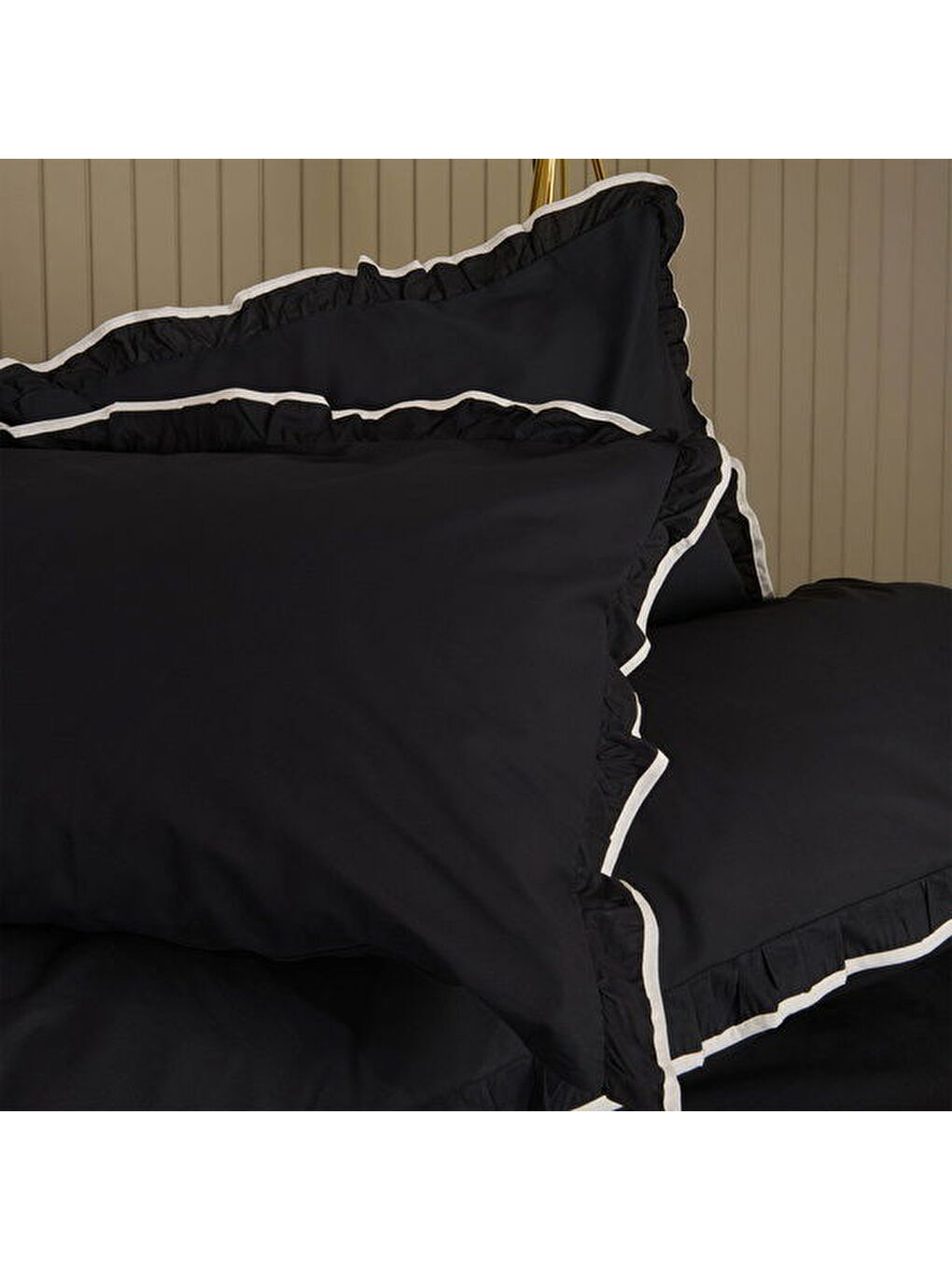 Soft Noirelle Çift Kişilik Nevresim Takımı - Siyah-4