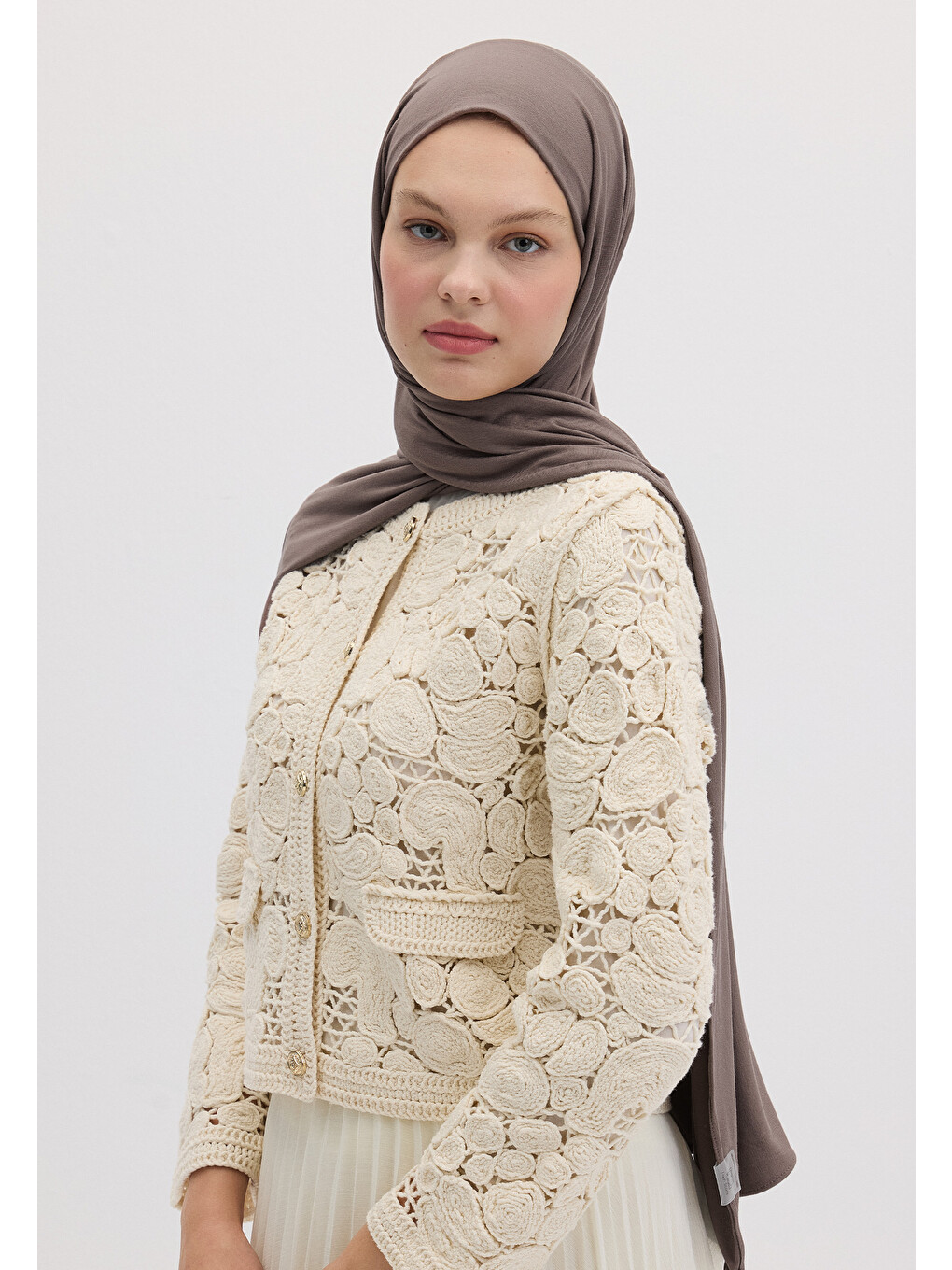 Kahverengi Bambu Penye Şal Tozlu Kahve-3