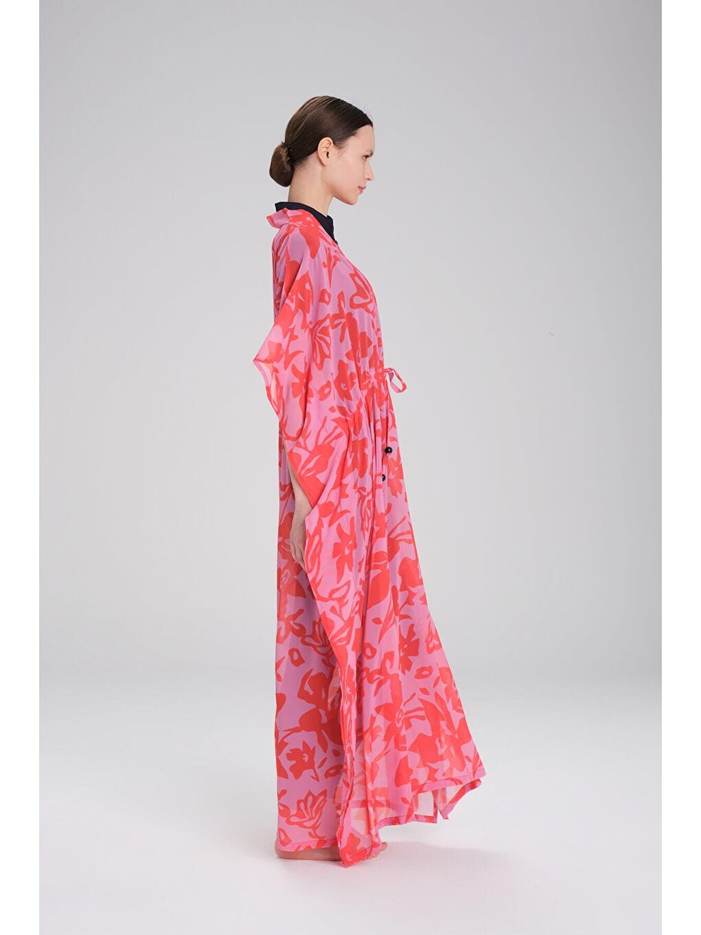 Desenli Pembe Uzun Pareo 4098-4