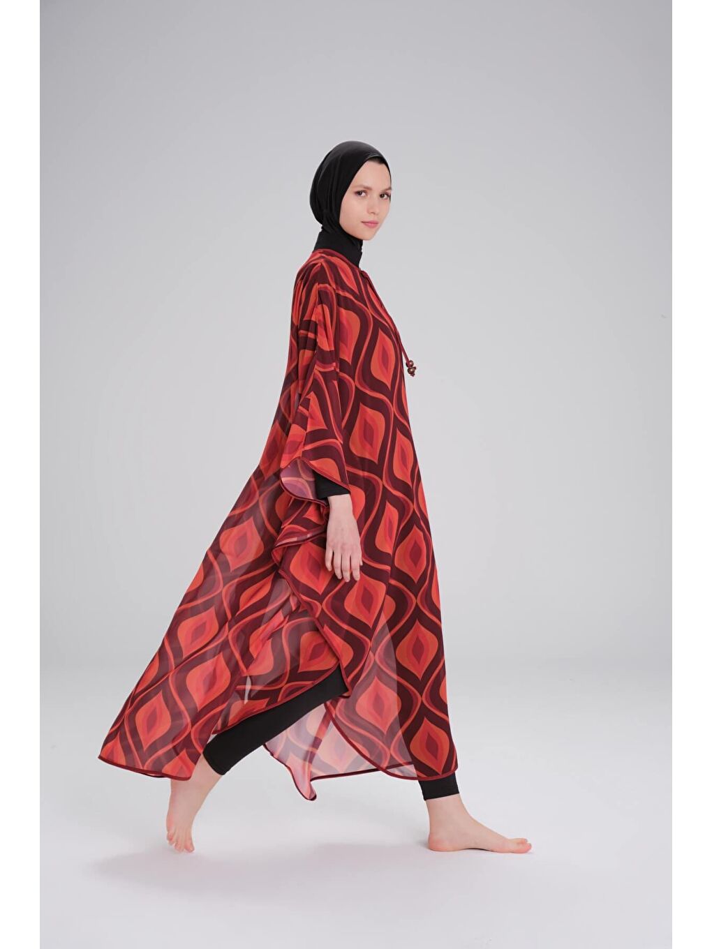 Desenli Mürdüm Uzun Pareo 4088-6