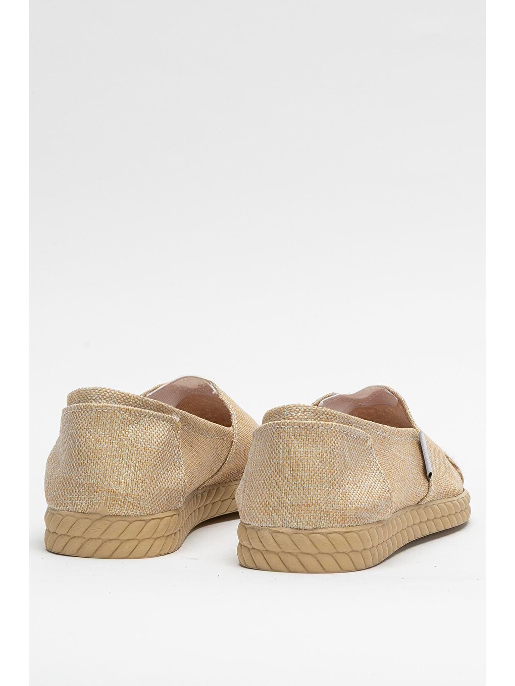 Kadın Keten Espadril Ayakkabı Bej-3