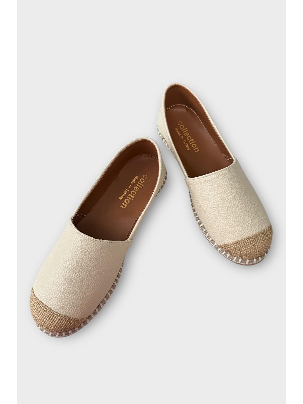 Ekru Kadın Espadril Ayakkabı Krem-2