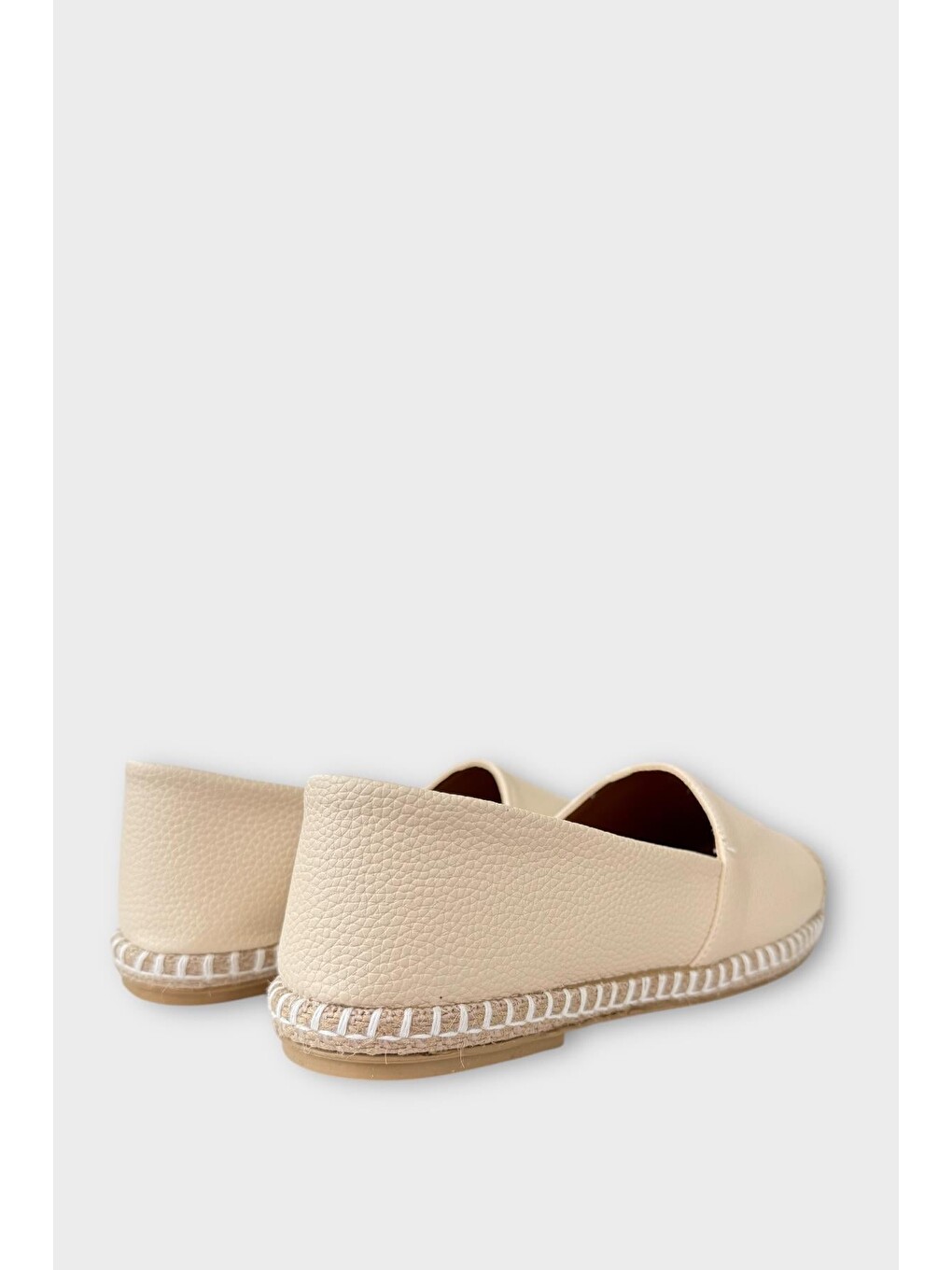 Ekru Kadın Espadril Ayakkabı Krem-4