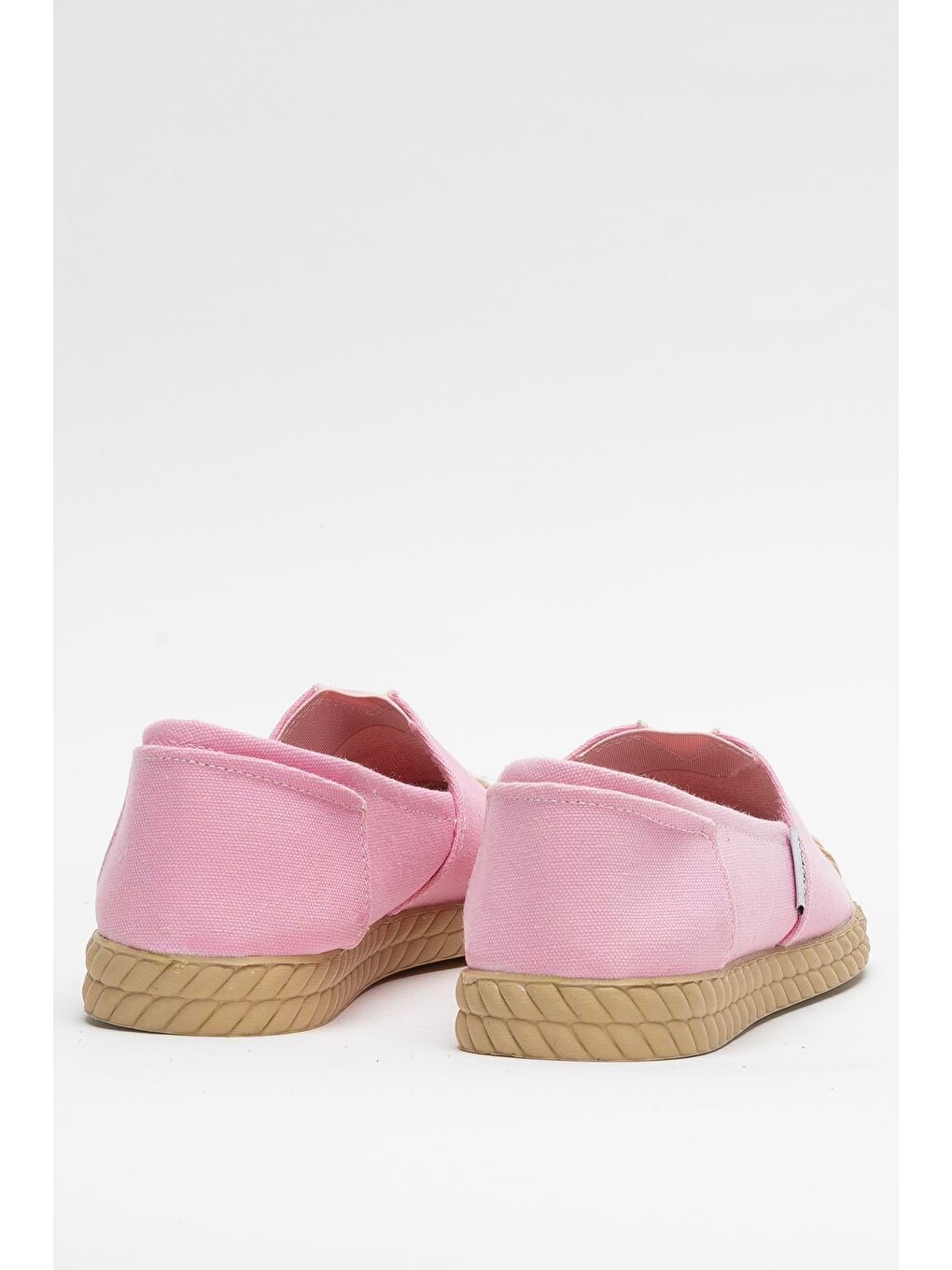 Kadın Keten Espadril Babet Ayakkabı Pembe-3