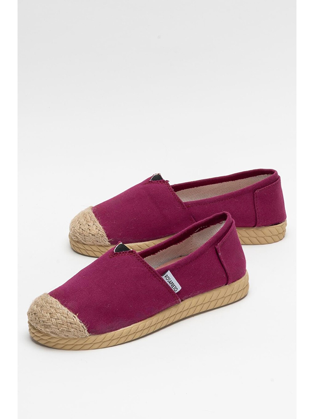 Kadın Keten Espadril Babet Ayakkabı Bordo-9